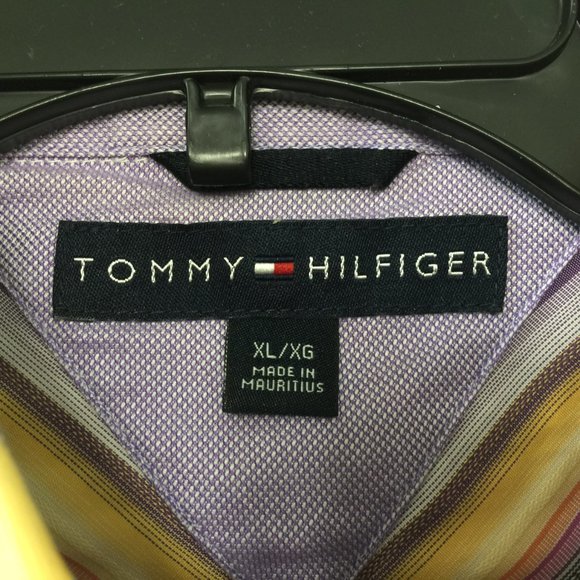 Tommy Hilfiger XL Button Down Shirt Yellow Striped - Picture 10 of 11